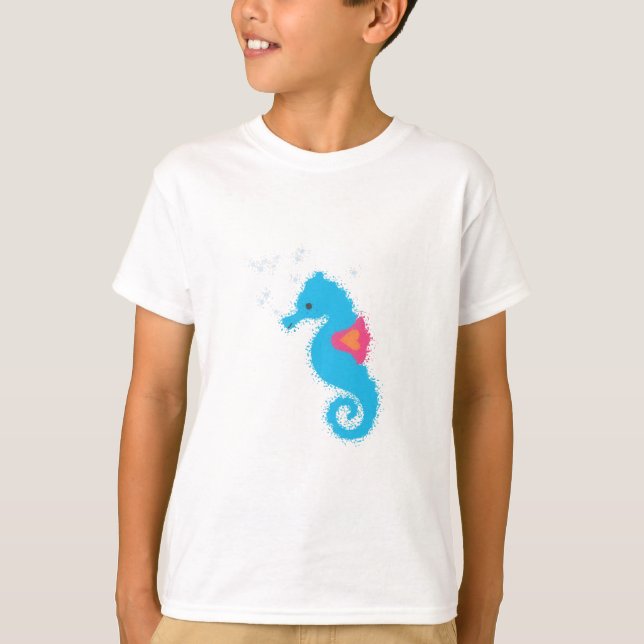 T-shirt Carton de l'hippocampe bleu (Devant)