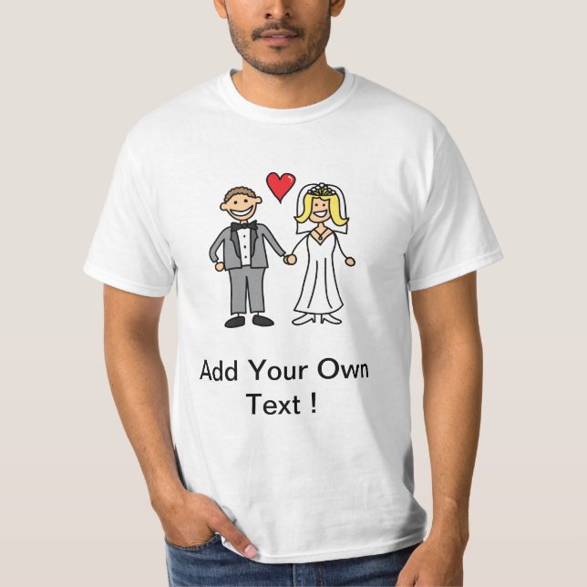 T-shirt Carton de mariée et de chambre - Ajouter votre pro (Devant)