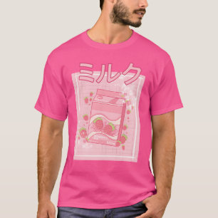 T-shirt Carton de milk shake aux fraises aii japonais des 