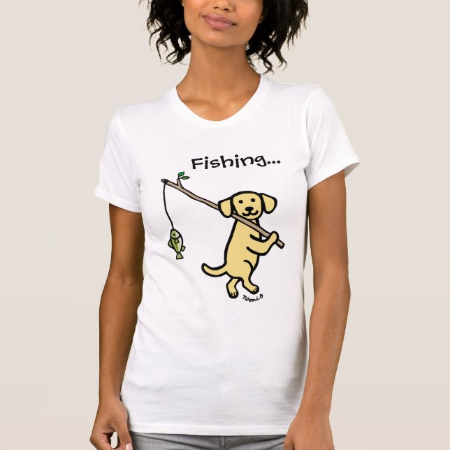 T-shirt Carton de pêche du Labrador jaune (Devant)