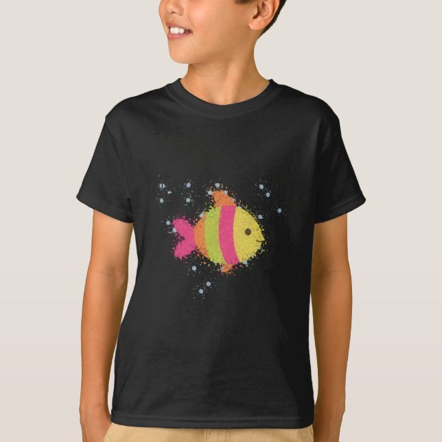 T-shirt Carton de poisson mignon (Devant)