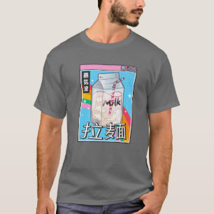 T-shirt Carton Lait Arc-En-Ciel Japon Style 80S Otaku Vapo