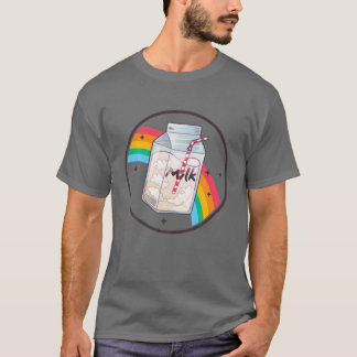 T-shirt Carton Lait Arc-En-Ciel Japon Style Otaku 80S Vapo