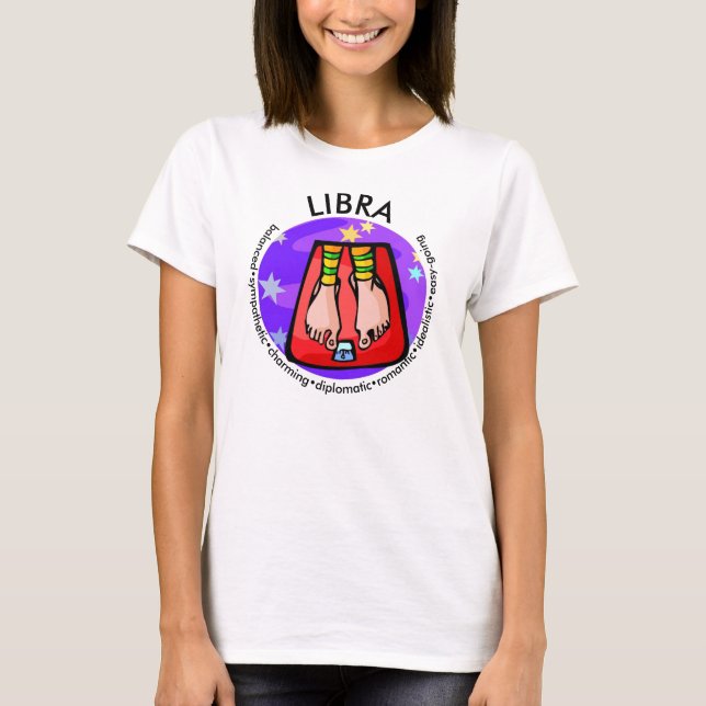 T-shirt Carton personnalisable Libra Balances traits Zodia (Devant)