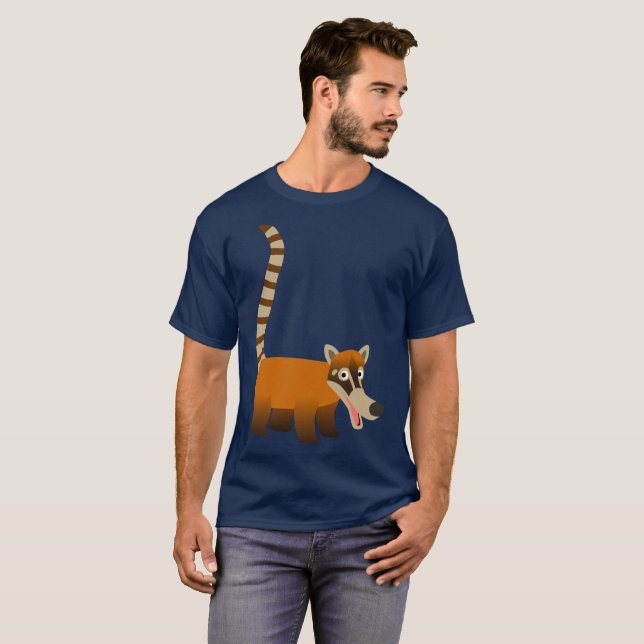 T-shirt Carton souriant mignon Coatimundi (Devant entier)