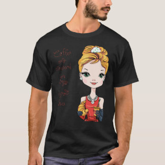 T-shirt Cartoon Audrey Hepburn Petit déjeuner à la classe