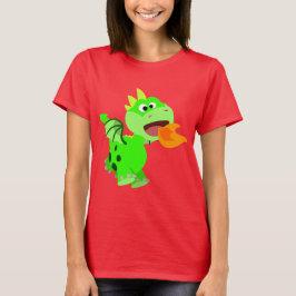 T-shirt Cartoon Bébé Dragon Bébé à crache feu mignon