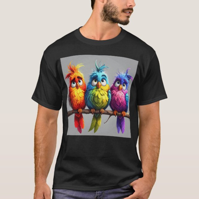 T-shirt Cartoon Birds 1 drôle (Devant)