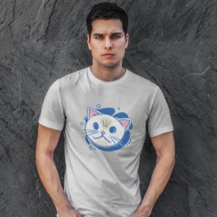 T-shirt Cartoon Chat Blanc Visage mignon