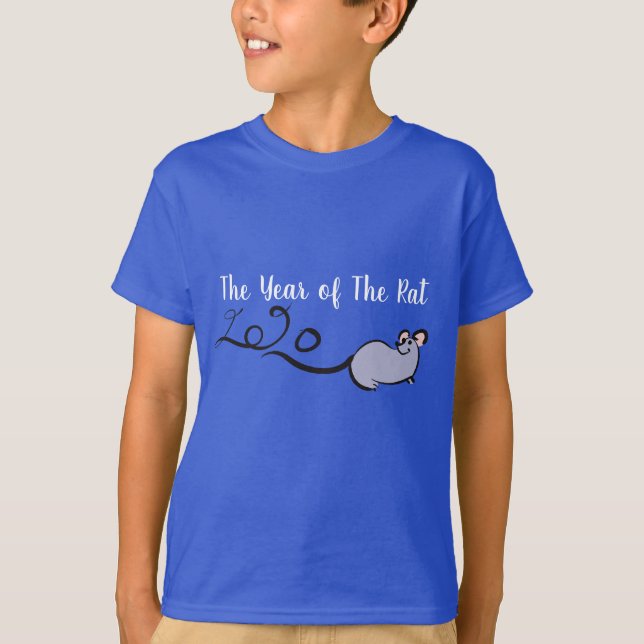 T-shirt Cartoon de souris mignonne Rat lunaire Nouvel An 2 (Devant)
