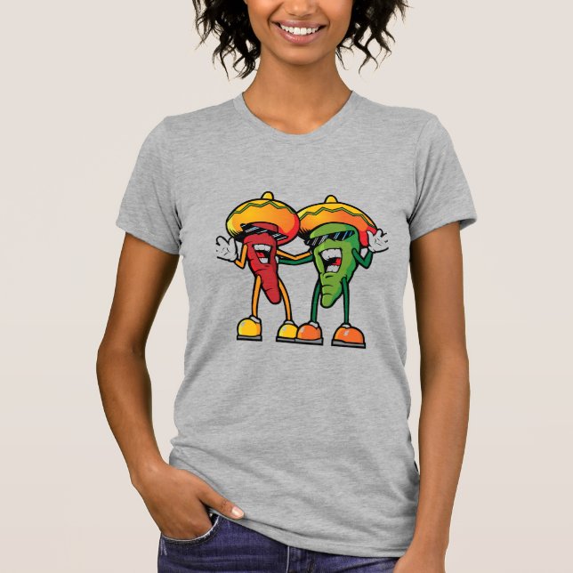 T-shirt Cartoon hot peppers (Devant)