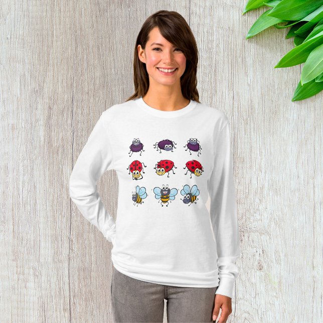 T-shirt Cartoon Insectes Drôle Abeilles Ladybugs Araignes (Créateur téléchargé)