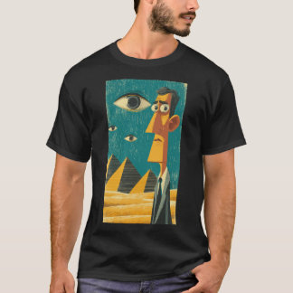 T-shirt Cartoon Man at Pyramids