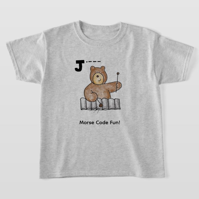 T-shirt Cartoon Morse Code for Kids!  Letter "J" (Poser)