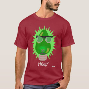 T-shirt Cartoon Nerd de Noël Personnaliser l'ampoule de No