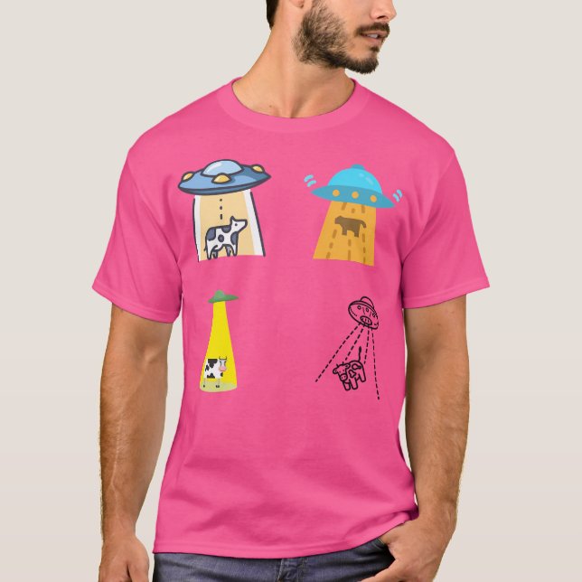 T-shirt Cartoon Objet Volant Non Identifié Abandon D'Une V (Devant)