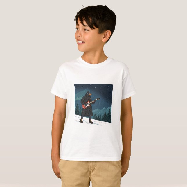 T-shirt Cartoon Rocker Dog Under the Stars (Devant entier)