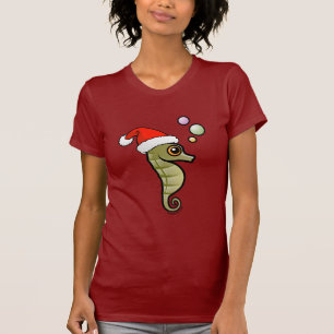 T-shirt Cartoon Seahorse Père Noël