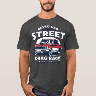 T-SHIRT CARTOUCHE DE VOITURE RETRO DRAG RACE
