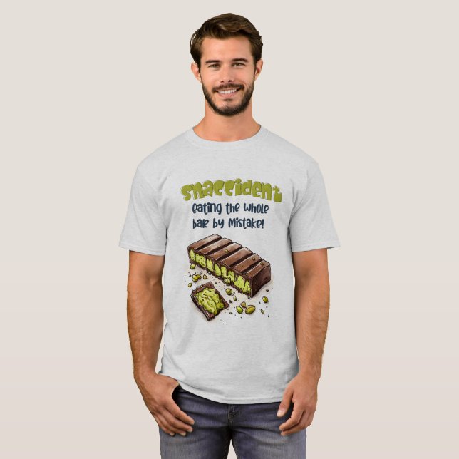 T-shirt Cas d'accident : Ate tout le chocolat Kunafa le ch (Devant entier)