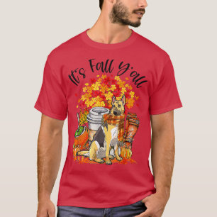 T-shirt Cas de Yall German Shepherd Pumkin Cas d'Autumn