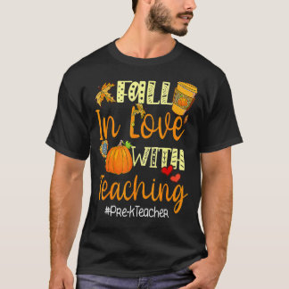 T-shirt Cas In Love With Teaching Pre K Teacher Thanksgiv