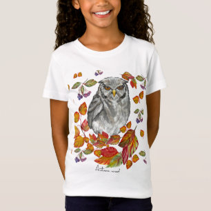 T-Shirt Cascade chute belle chouette et feuille