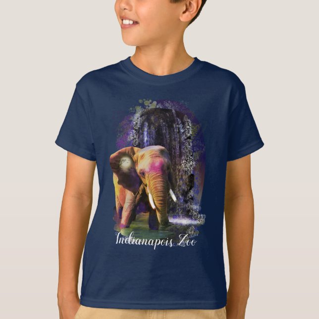 T-shirt Cascade des éléphants Zoo d'Indianapolis (Devant)