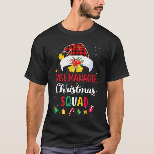 T-shirt Case Manager Christmas Squad Santa Hat Matching Pr (Devant)