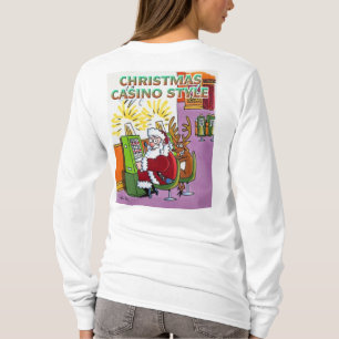 T-shirt Casino de Noël style femme blanc long dos chemise