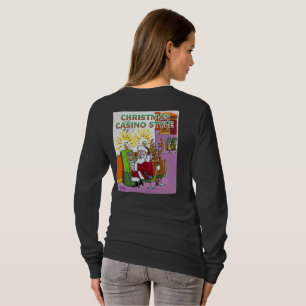 T-shirt Casino de Noël style femmes noir long chemise dos