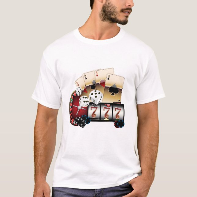 T-shirt casino, vegas, poker, jeu, adulte (Devant)