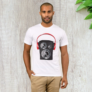 T-shirt Casque Audio Graphique Musique Audio Rouge