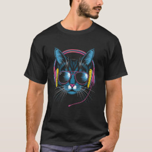T-shirt Casque audio pour mélomane amateur de chats Idée c