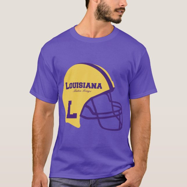 T-shirt Casque Baton Rouge LA surdimensionné (Devant)