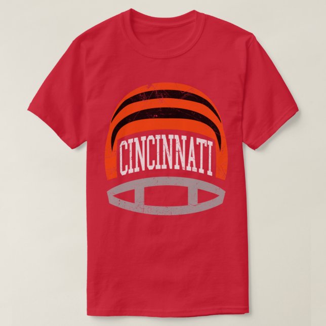 T-shirt Casque Cincinnati Retro Noir (Design devant)