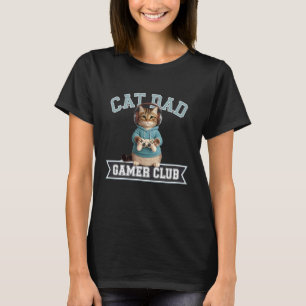 T-shirt Casque de club de joueur de papa chat Manette