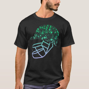 T-shirt Casque de cricket pour les garçons de cricket Cric