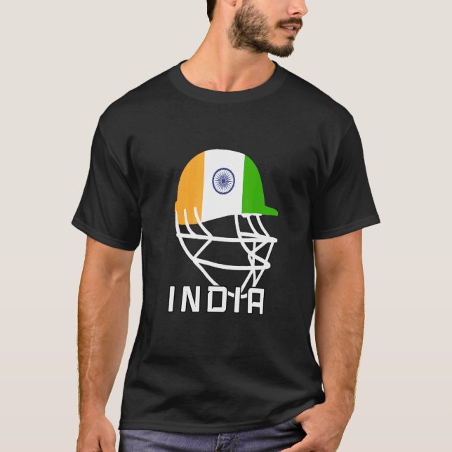 T-shirt Casque de fan de cricket Inde joueurs de cricket I (Devant)