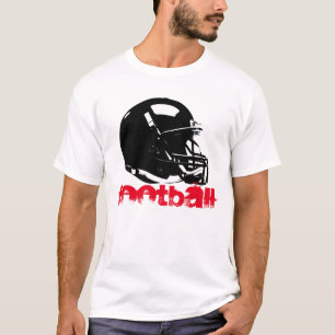 T-shirt Casque de football Pop Art Rouge noir blanc T-shir