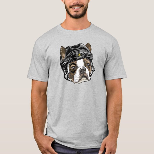 T-shirt Casque de hockey noir de Boston Terrier (Devant)