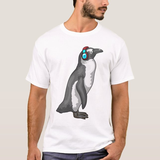 T-shirt Casque de musique Penguin (Devant)