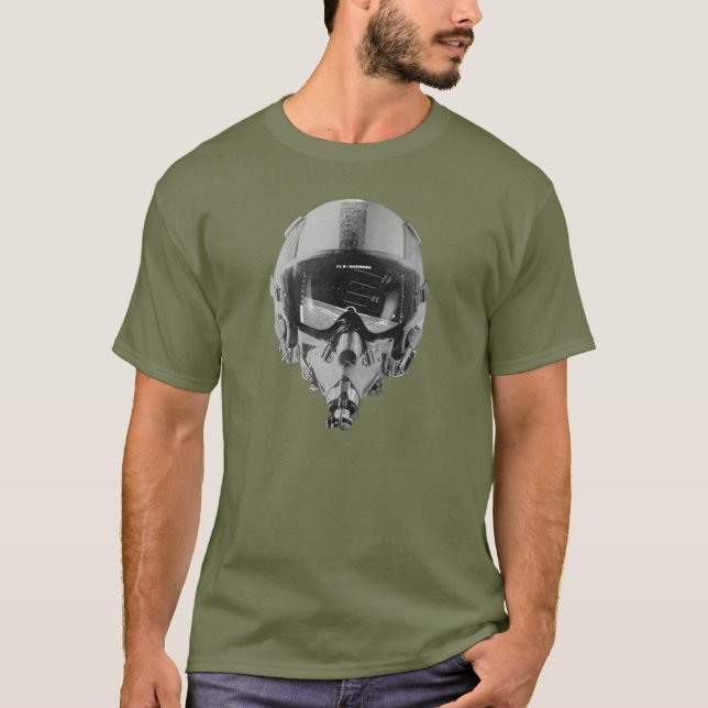 T-shirt Casque de pilote d'avion de chasse (Devant)