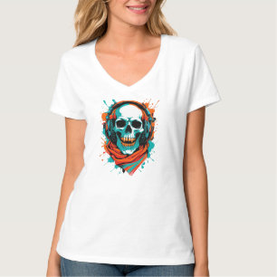 T-shirt Casque DJ Skull - Street Art Vibe Music Tee
