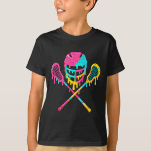 T-shirt Casque Lacrosse Lâcheuse Casque Crème de glace Bât