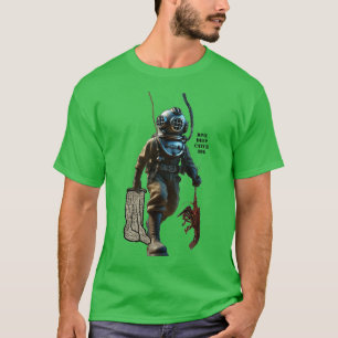 T-shirt Casque plongeur attraper un homard sous-marin URM
