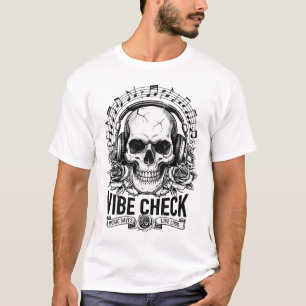 T-shirt Casque Skull Vérification de Vibe Design Musical
