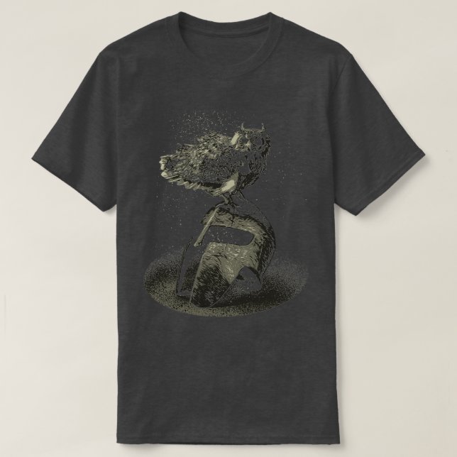 T-shirt Casque Spartan Spartan Owl chevalier Patriot (Design devant)