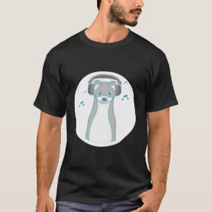 T-shirt Casques de musique animale de la forêt de Weasel