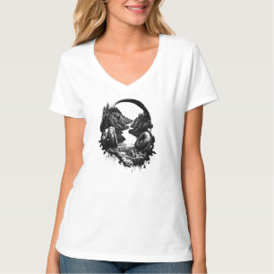 T-shirt Casques de musique nature - Noir et blanc Artiste